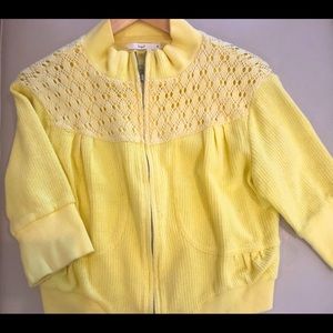 Zippered cropped knit jacket